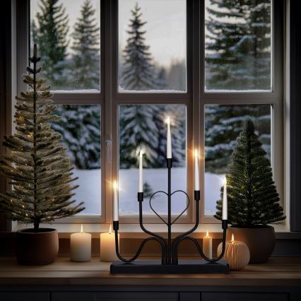 Brilagi - Candelabro LED de Navidad LED/2xAA negro