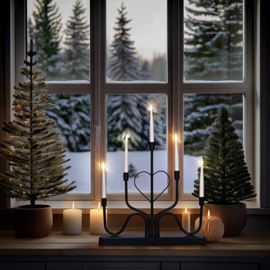 Brilagi - Candelabro LED de Navidad LED/2xAA negro