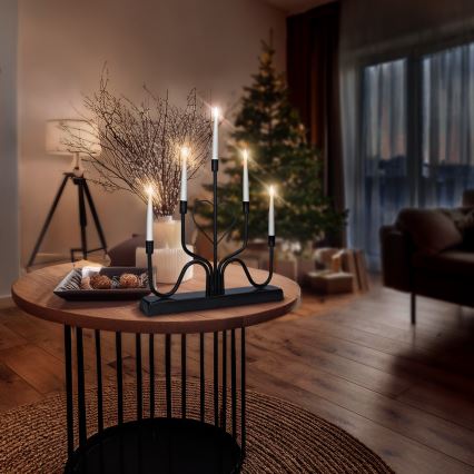 Brilagi - Candelabro LED de Navidad LED/2xAA negro