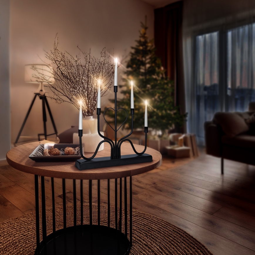 Brilagi - Candelabro LED de Navidad LED/2xAA negro