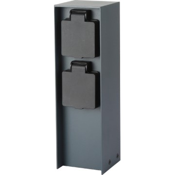 Brilagi - Columna de enchufes para exterior PILLAR 2Z SCHUKO 230V IP44 antracita