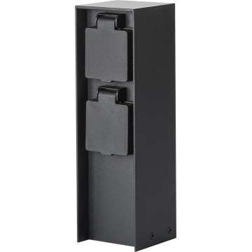 Brilagi - Columna de enchufes para exterior PILLAR 2Z SCHUKO 230V IP44 negro