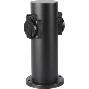 Brilagi - Columna de enchufes para exterior PILLAR 2Z SCHUKO 230V IP44 negro
