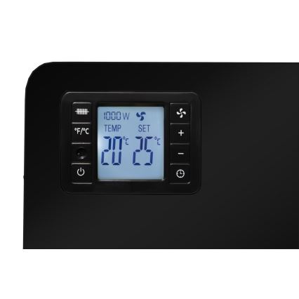 Brilagi - Convector eléctrico 1000/1300/2300W LCD/temporizador/TURBO/termostato negro + control remoto