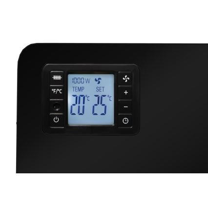 Brilagi - Convector eléctrico 1000/1300/2300W LCD/temporizador/TURBO/termostato negro + CR