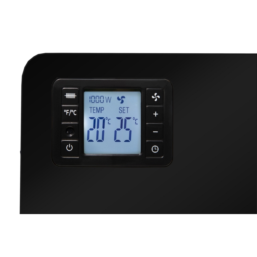 Brilagi - Convector eléctrico 1000/1300/2300W LCD/temporizador/TURBO/termostato negro + control remoto