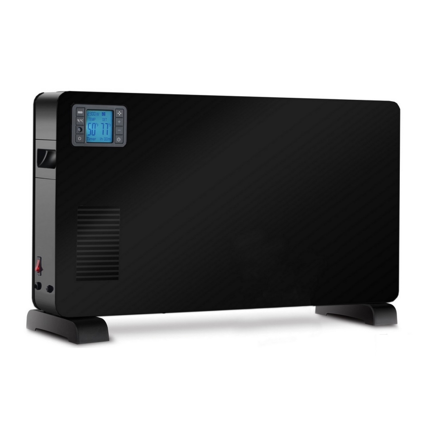 Brilagi - Convector eléctrico 1000/1300/2300W LCD/temporizador/TURBO/termostato negro + control remoto