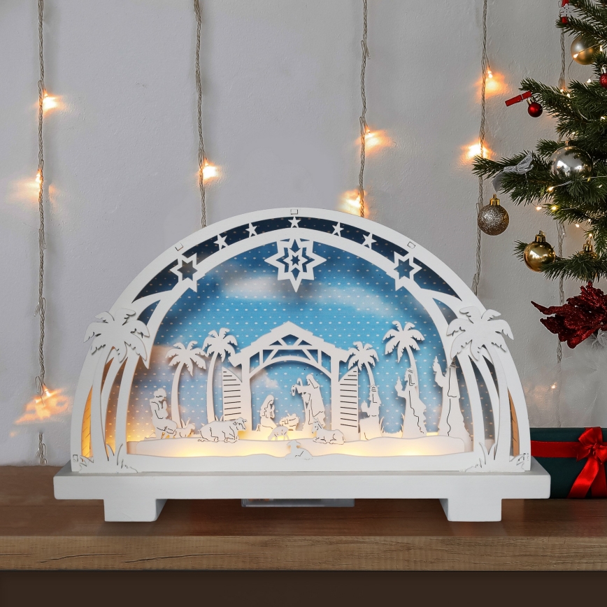 Brilagi - Decoración navideña LED LED/2xAA belén
