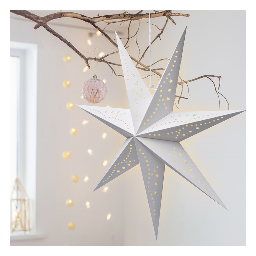 Brilagi - Decoración navideña LED LED/2xAA estrella blanco cálido