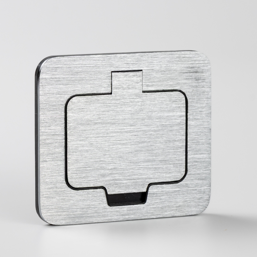 Brilagi - Enchufe de suelo empotrable de exterior IP55 rectangular cromo mate