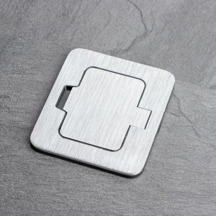 Brilagi - Enchufe de suelo empotrable de exterior IP55 rectangular cromo mate