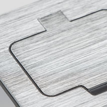 Brilagi - Enchufe de suelo empotrable de exterior IP55 rectangular cromo mate