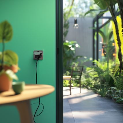 Brilagi - Enchufe de suelo empotrable de exterior IP55 rectangular cromo mate