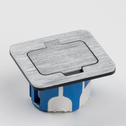 Brilagi - Enchufe de suelo empotrable de exterior IP55 rectangular cromo mate