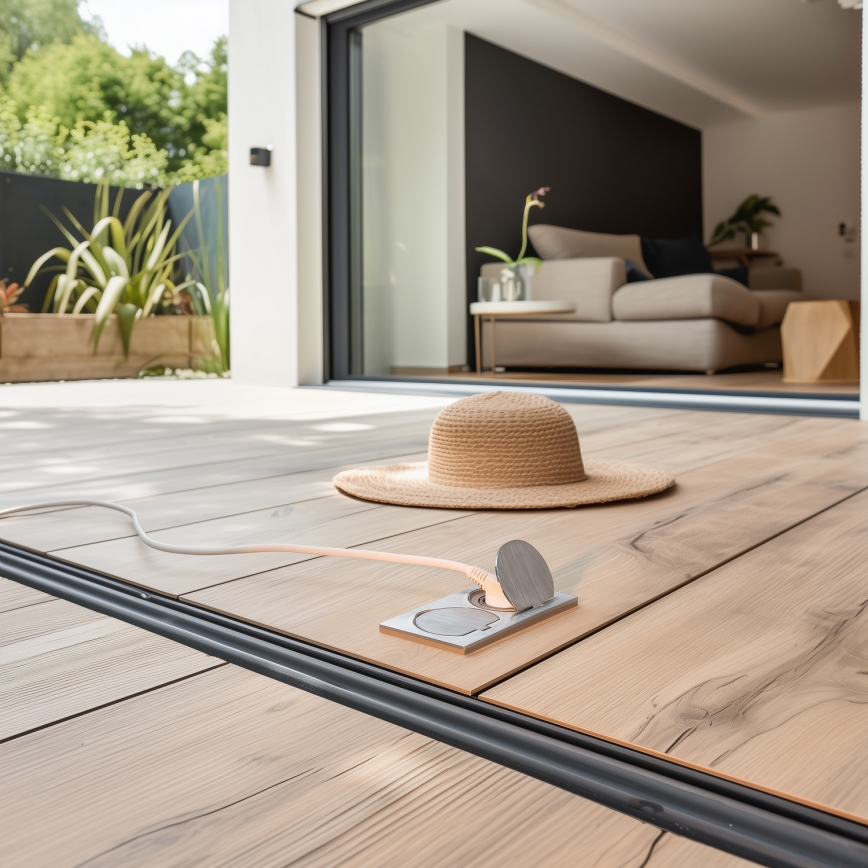 Brilagi - Enchufe doble de suelo empotrable de exterior IP55 rectangular plata