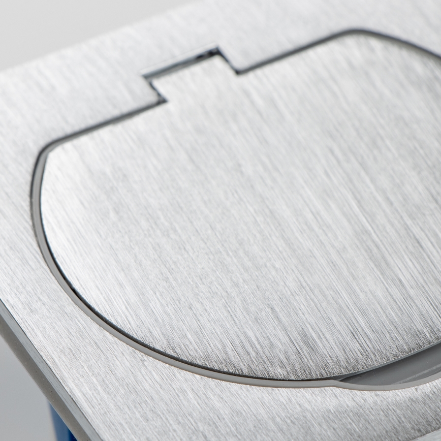 Brilagi - Enchufe doble de suelo empotrable de exterior IP55 rectangular plata