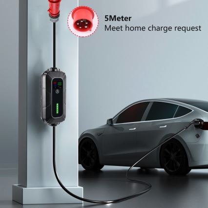 Brilagi - Estación de carga para coches eléctricos FAST AC Tipo 2 16A/380V 11kW + enchufe 230V, 3,7kW 5m + estuche