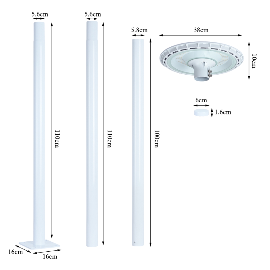 Brilagi - Farola LED URBANSPARK LED/120W/230V blanco IP65