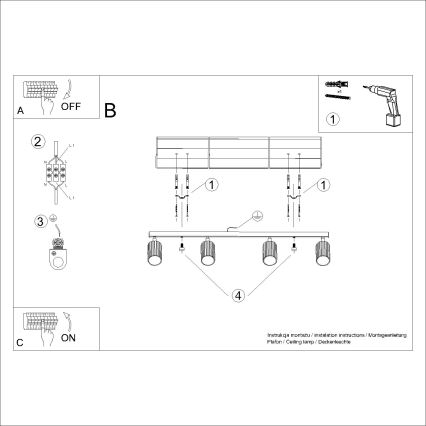 Brilagi - Foco CRESTO 4xGU10/10W/230V blanco