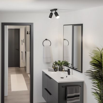 Brilagi - Foco de baño SELE 2xGU10/30W/230V IP44 negro