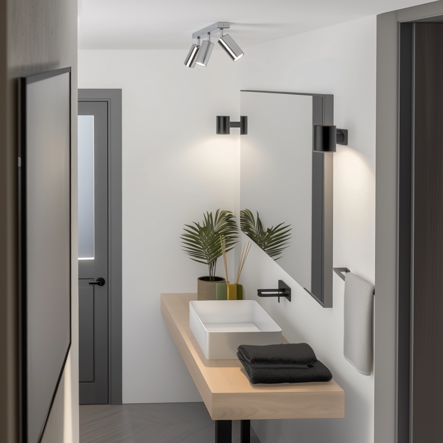 Brilagi - Foco de baño SELE 3xGU10/30W/230V IP44 cromo brillante