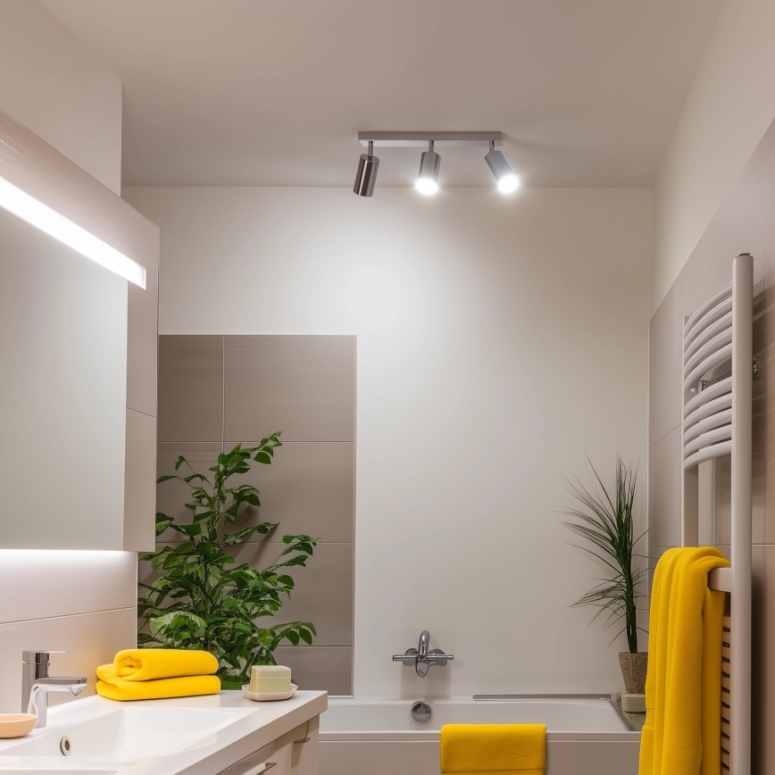 Brilagi - Foco de baño SELE 3xGU10/30W/230V IP44 cromo brillante