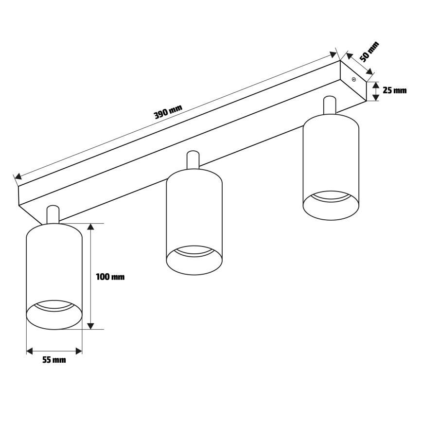 Brilagi - Foco de baño SELE 3xGU10/30W/230V IP44 cromo brillante