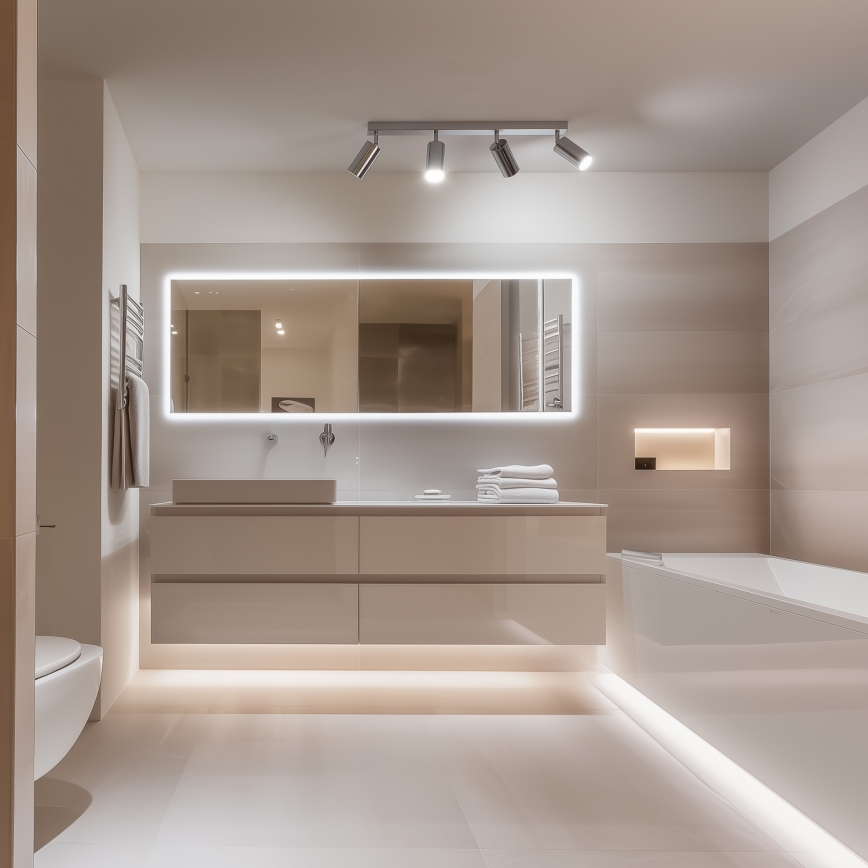 Brilagi - Foco de baño SELE 4xGU10/30W/230V IP44 cromo brillante