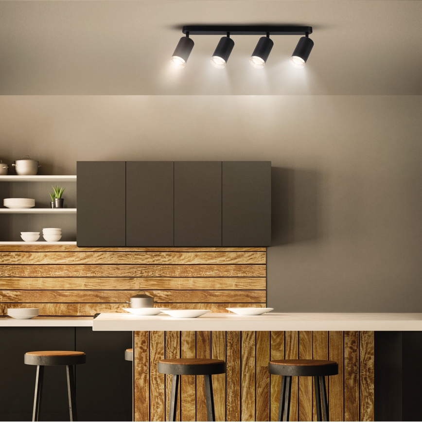 Brilagi - Foco de baño SELE 4xGU10/30W/230V IP44 negro