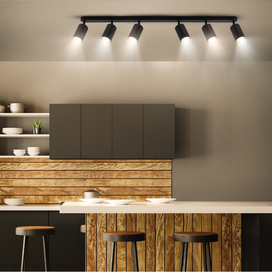 Brilagi - Foco de baño SELE 6xGU10/30W/230V IP44 negro