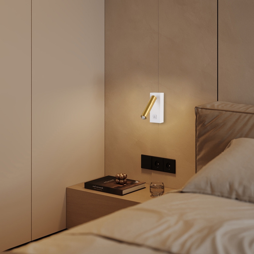 Brilagi - Foco de pared LED regulable MAYA 1xG9/4W/230V blanco/dorado 2700-6500K Wi-Fi Tuya