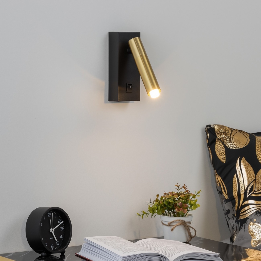 Brilagi - Foco de pared LED regulable MAYA 1xG9/4W/230V negro/dorado 2700-6500K Wi-Fi Tuya