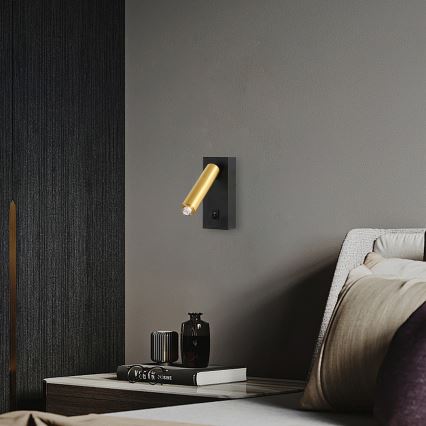 Brilagi - Foco de pared LED regulable MAYA 1xG9/4W/230V negro/dorado 2700-6500K Wi-Fi Tuya