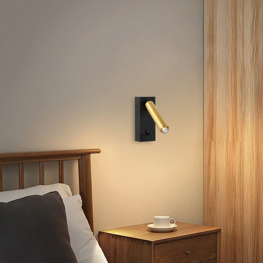 Brilagi - Foco de pared LED regulable MAYA 1xG9/4W/230V negro/dorado 2700-6500K Wi-Fi Tuya