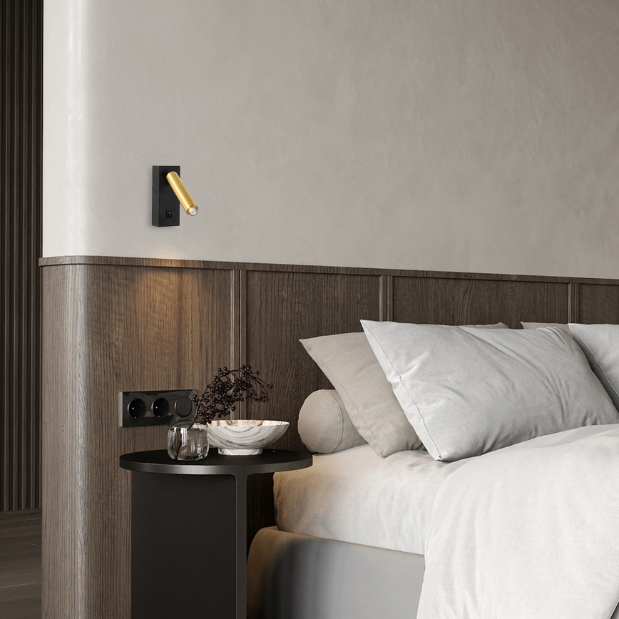 Brilagi - Foco de pared LED regulable MAYA 1xG9/4W/230V negro/dorado 2700-6500K Wi-Fi Tuya