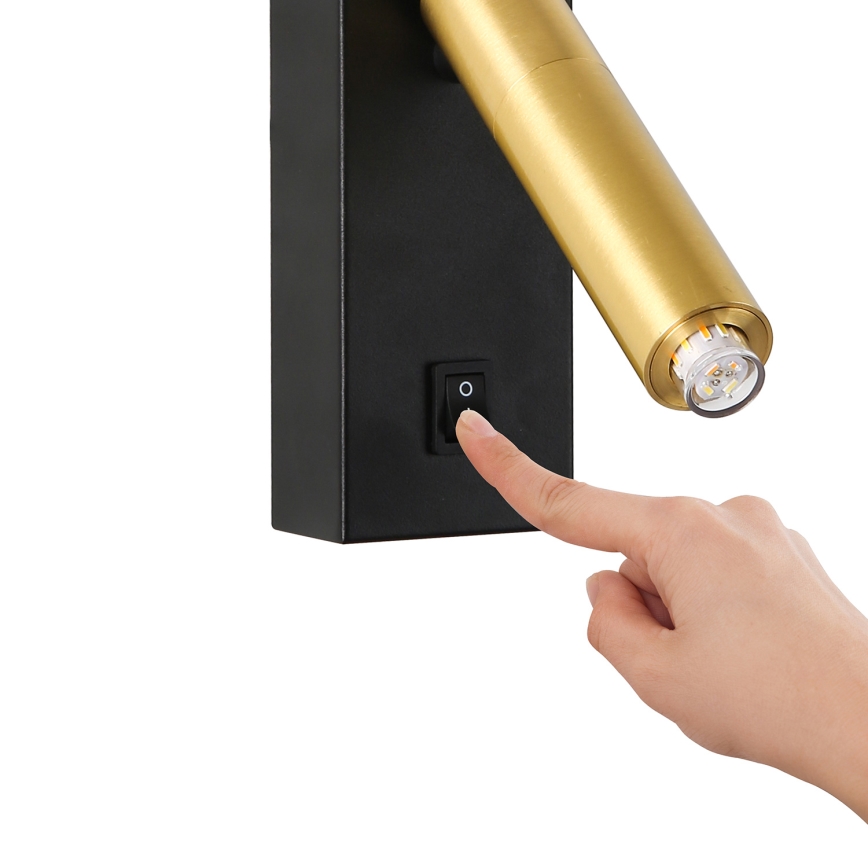 Brilagi - Foco de pared LED regulable MAYA 1xG9/4W/230V negro/dorado 2700-6500K Wi-Fi Tuya