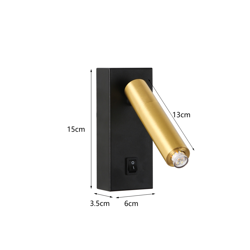 Brilagi - Foco de pared LED regulable MAYA 1xG9/4W/230V negro/dorado 2700-6500K Wi-Fi Tuya