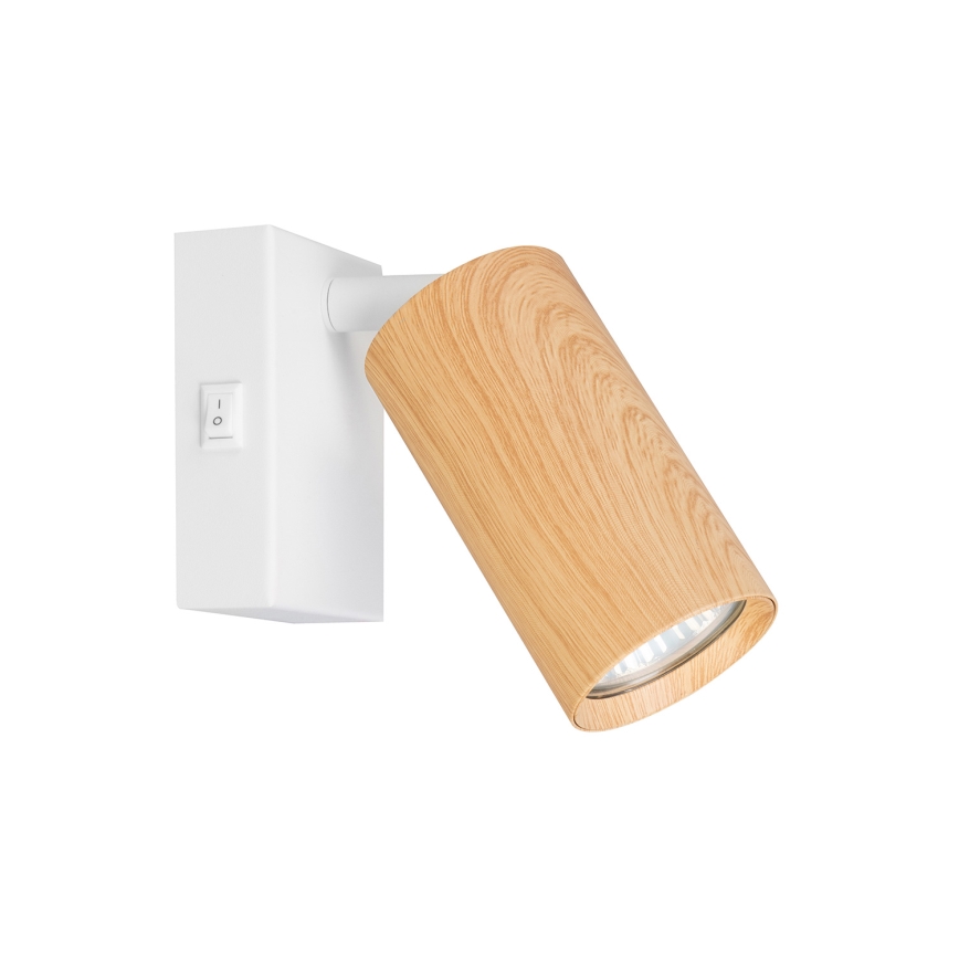 Brilagi - Foco de pared SELE 1xGU10/30W/230V blanco/decoración de roble