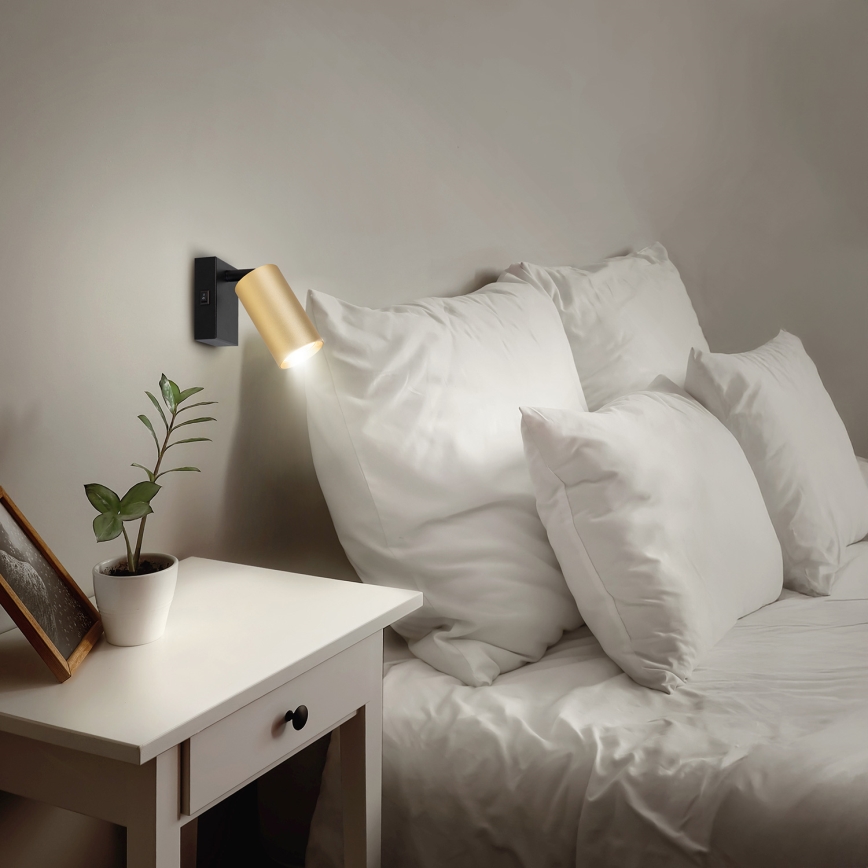 Brilagi - Foco de pared SELE 1xGU10/30W/230V negro/dorado