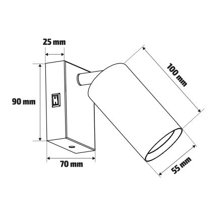 Brilagi - Foco de pared SELE 1xGU10/30W/230V negro