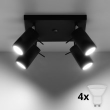 Brilagi - Foco LED ASMUS 4xGU10/7W/230V negro