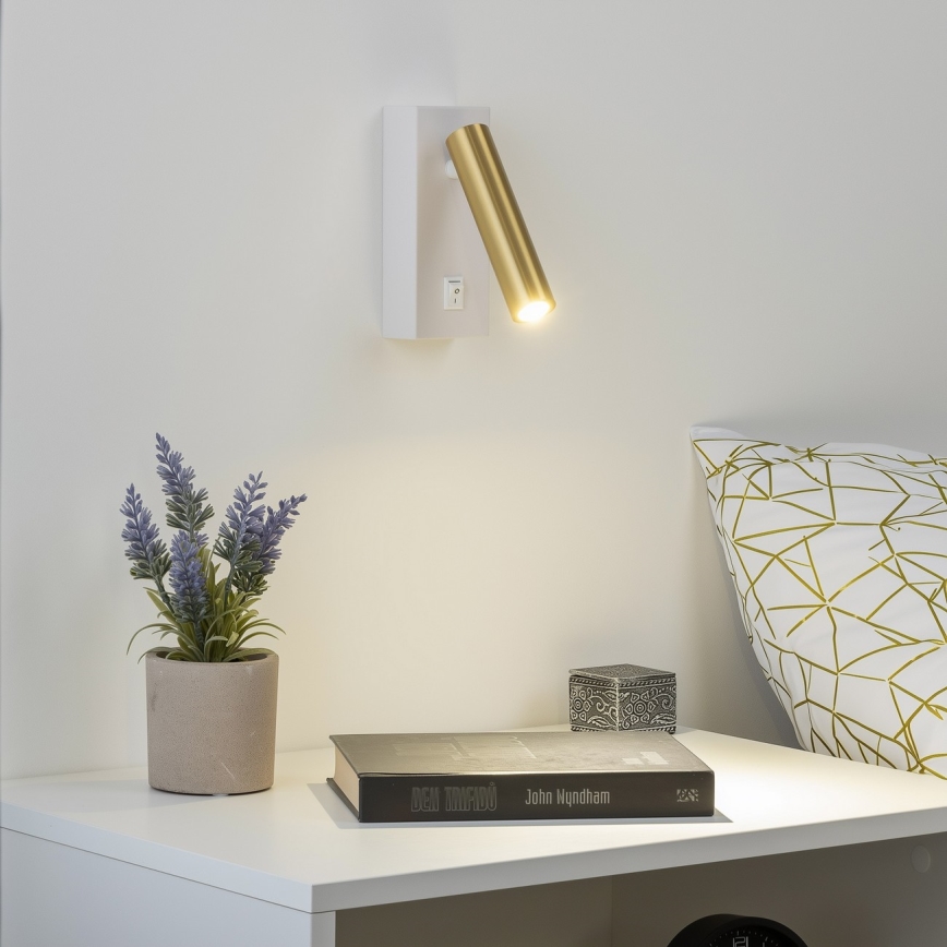 Brilagi - Foco LED de pared MAYA LED/3W/230V 4000K blanco/dorado