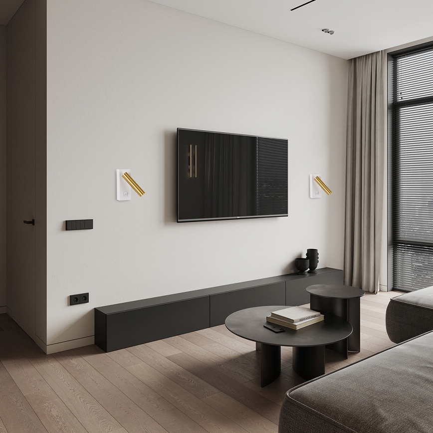Brilagi - Foco LED de pared MAYA LED/3W/230V 4000K blanco/dorado
