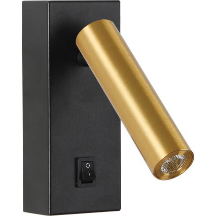 Brilagi - Foco LED de pared MAYA LED/3W/230V 4000K negro/dorado