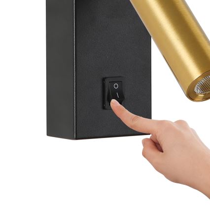 Brilagi - Foco LED de pared MAYA LED/3W/230V 4000K negro/dorado