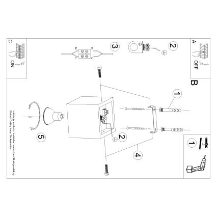 Brilagi -  Foco LED MURO 1xGU10/7W/230V concreto