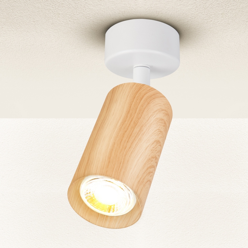 Brilagi - Foco SELE 1xGU10/30W/230V blanco/decoración de roble