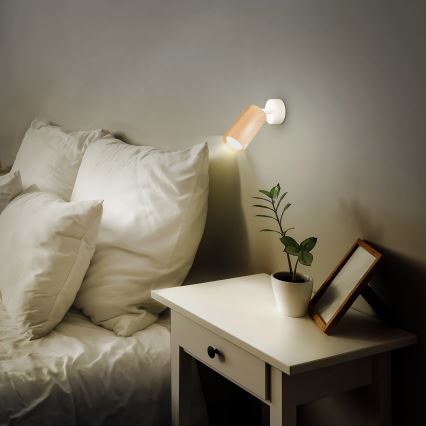 Brilagi - Foco SELE 1xGU10/30W/230V blanco/decoración de roble
