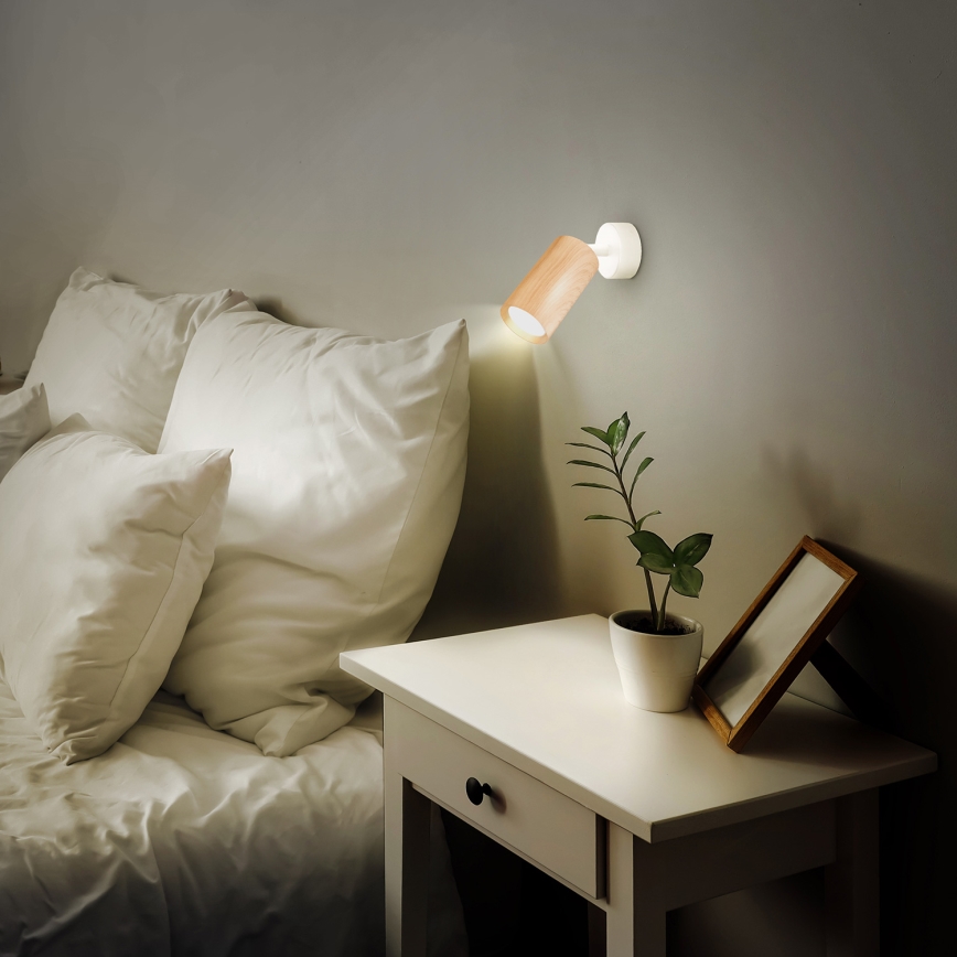 Brilagi - Foco SELE 1xGU10/30W/230V blanco/decoración de roble