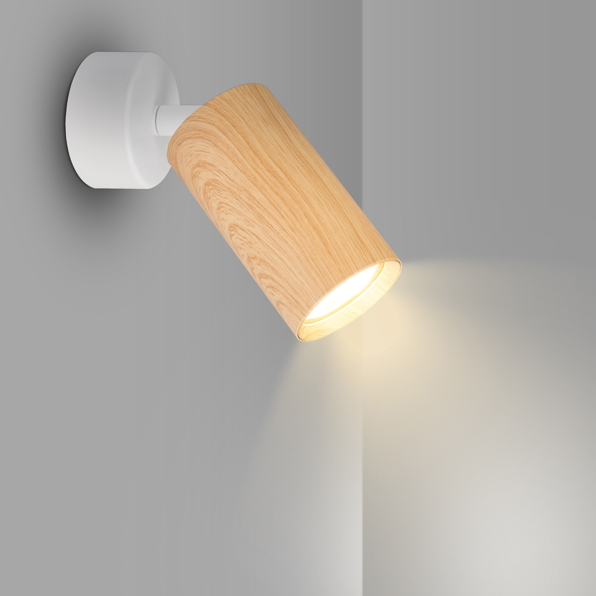 Brilagi - Foco SELE 1xGU10/30W/230V blanco/decoración de roble